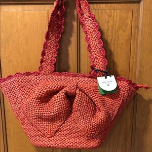 Kate Spade Coral Woven Tote